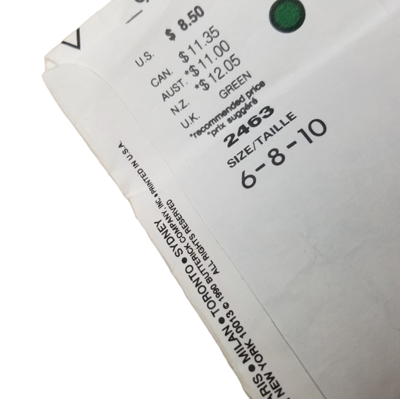 Vogue's Basic Design Sewing Pattern 2463 Uncut - Picture 3 of 4